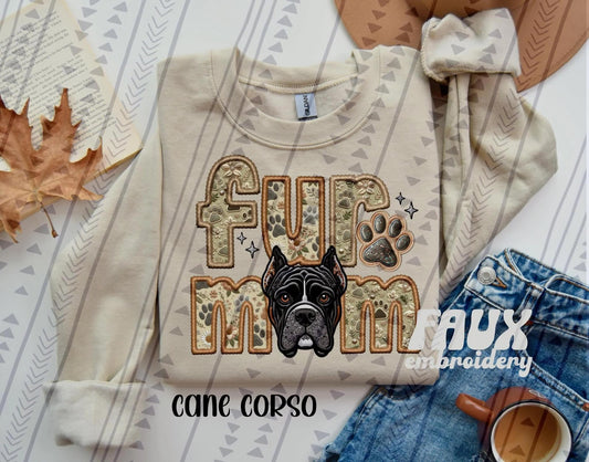 Fur Mom Faux Embroidery and Fabric Dog Breed Collection