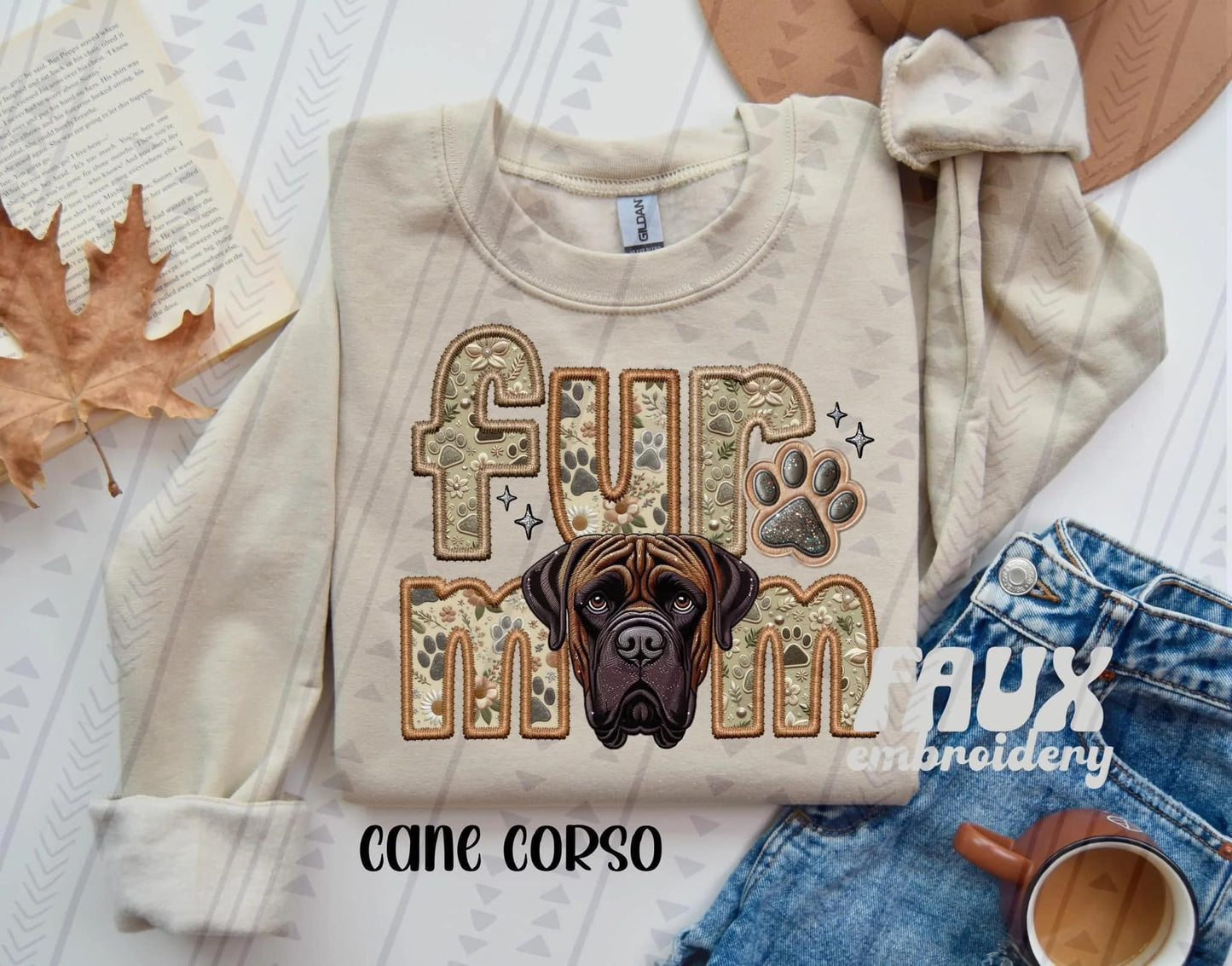 Fur Mom Faux Embroidery and Fabric Dog Breed Collection