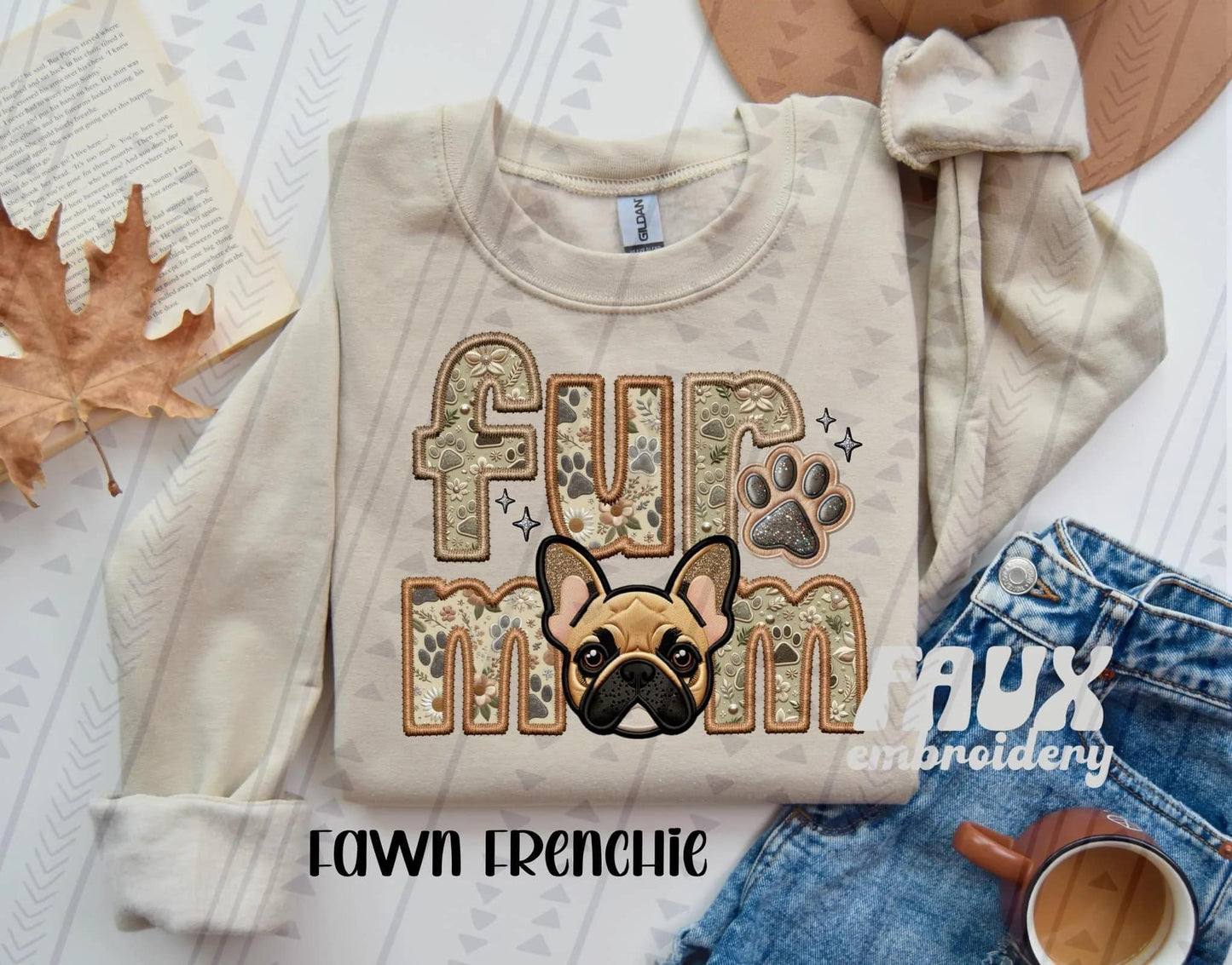 Fur Mom Faux Embroidery and Fabric Dog Breed Collection