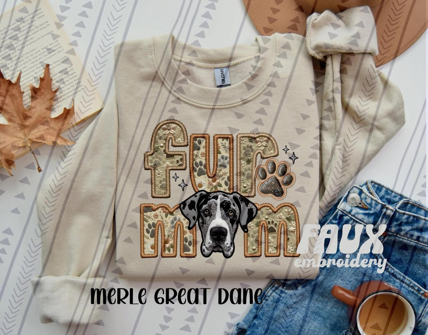 Fur Mom Faux Embroidery and Fabric Dog Breed Collection