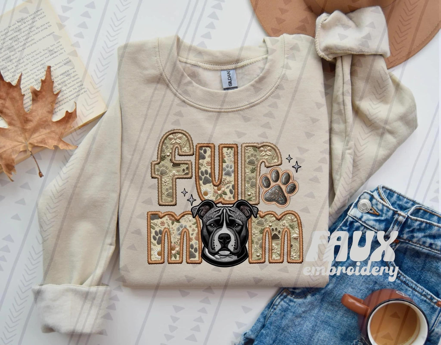 Fur Mom Faux Embroidery and Fabric Dog Breed Collection