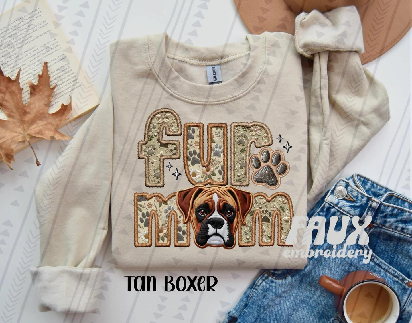 Fur Mom Faux Embroidery and Fabric Dog Breed Collection