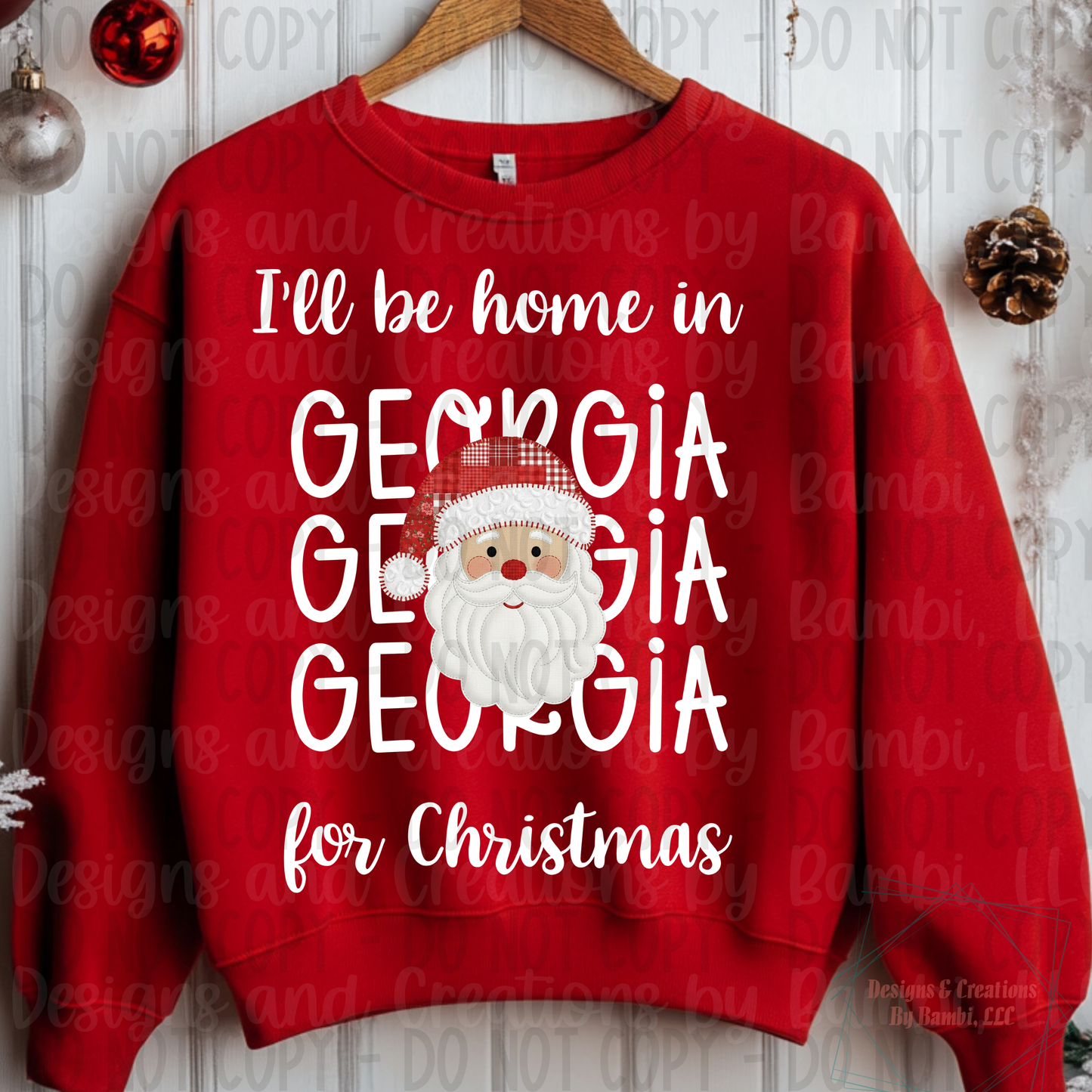 I'll Be Home in States Santa Face with White Font Digital Bundle
