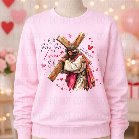 Faux Glitter Jesus Valentine