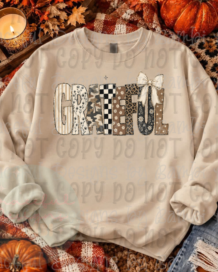 Inspirational Words Multi Pattern Font Fall Style with Bow Collection
