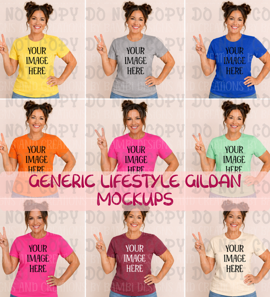 Generic Lifestyle with Peace Sign Gildan Apparel Mock Ups
