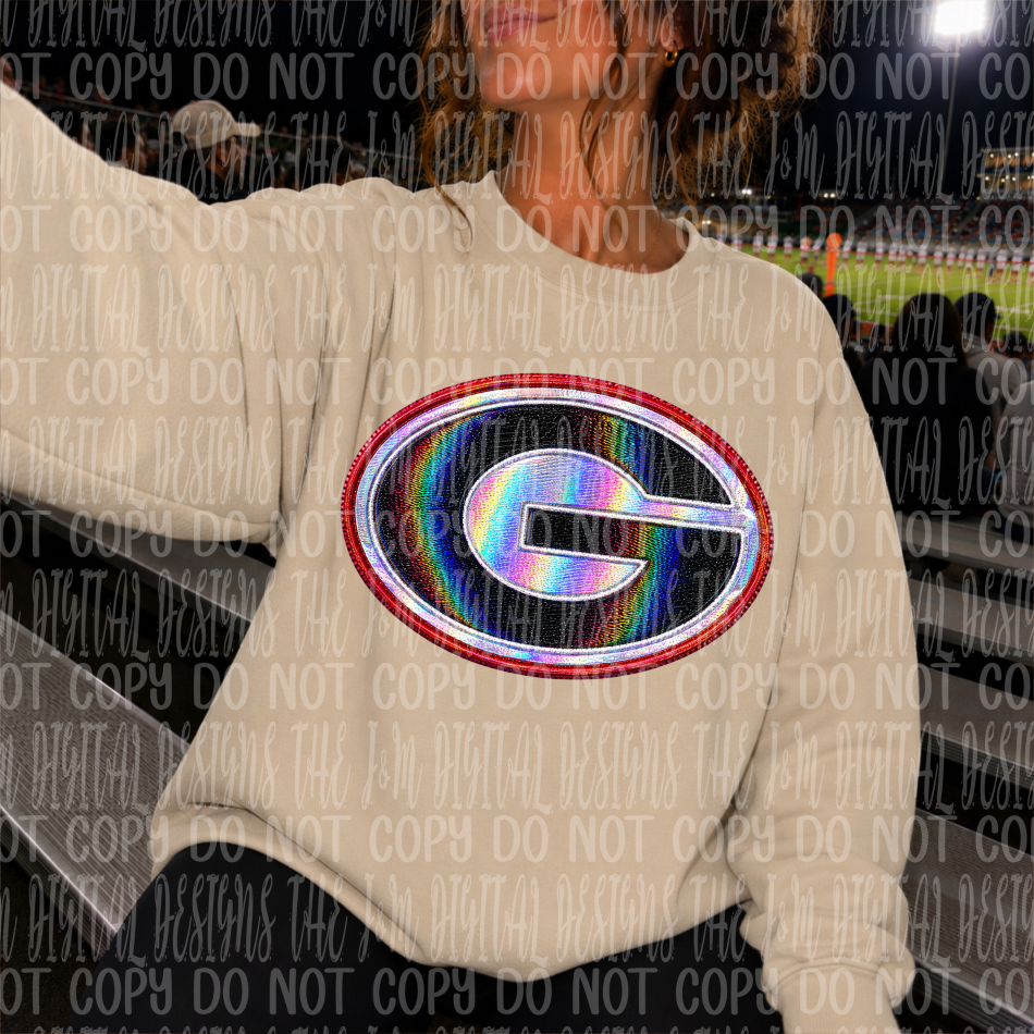 Faux Holographic Mascot Logo College Collection
