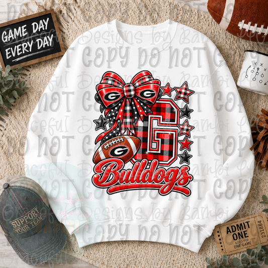 Faux Puff/Glitter Bow and Football Collection