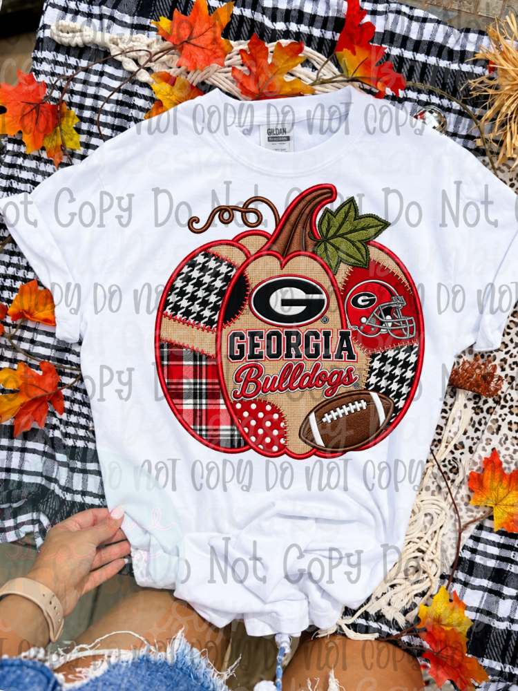 Faux Embroidery Pumpkin Football Collection