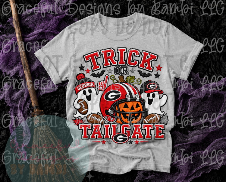 Faux Embroidery Trick or Tailgate Football Collection