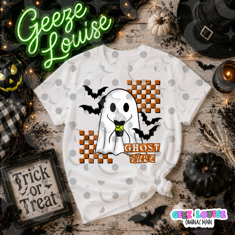 Ghosts Bats with Checkered Background