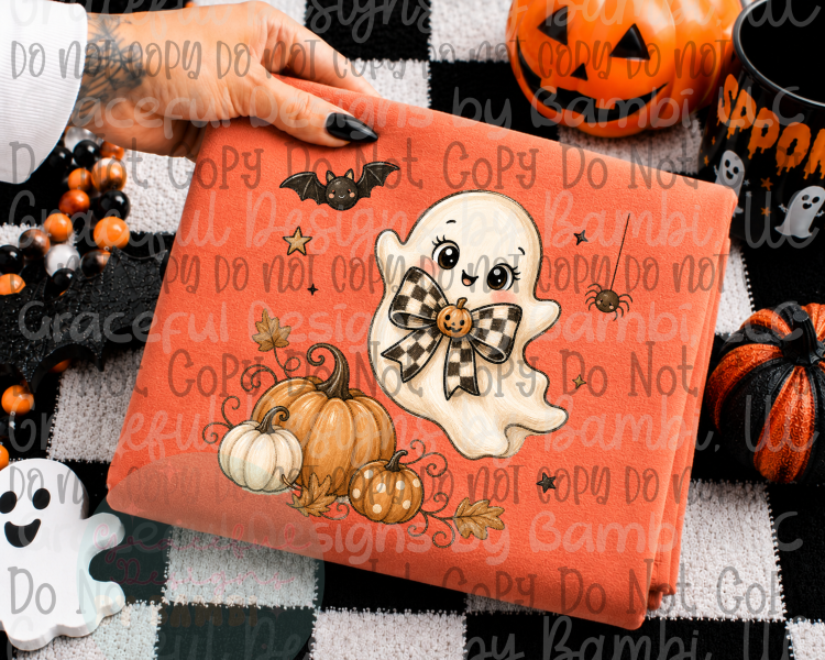 Ghost with Checkered Bow