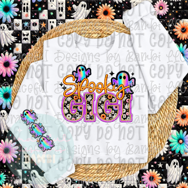 Faux Embroidered Spooky Title with Sleeve Collection