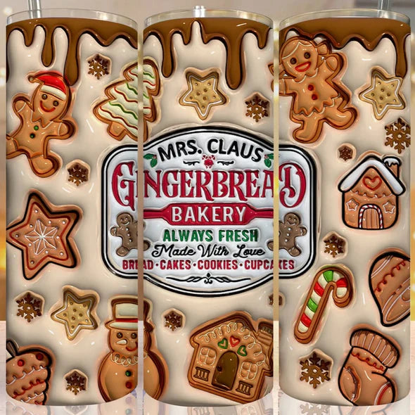 Gingerbread Bakery Inflated 20 oz Skinny Sublimation Tumbler
