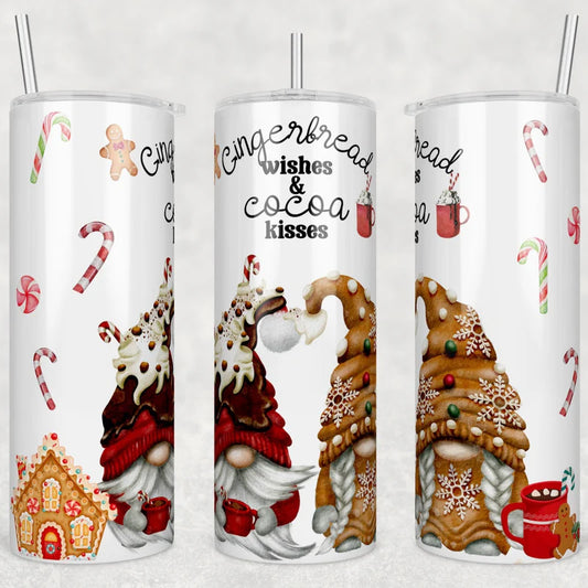 Gingerbread Wishes 20 oz Skinny Sublimation Tumbler