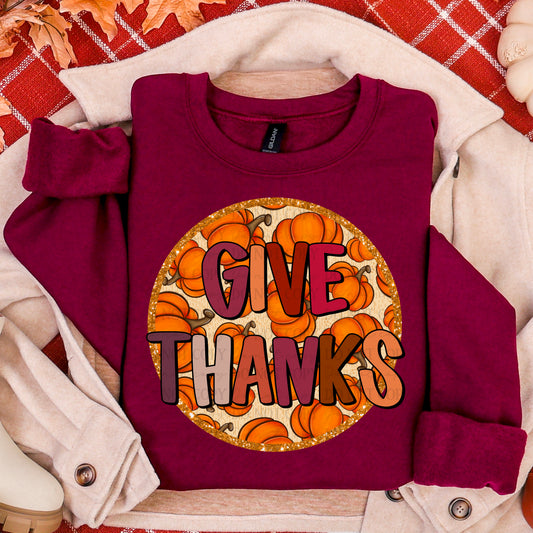Give Thanks with Pumpkin Background