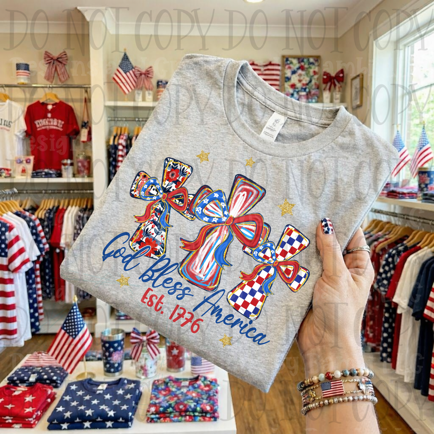 God Bless America Trio of Crosses