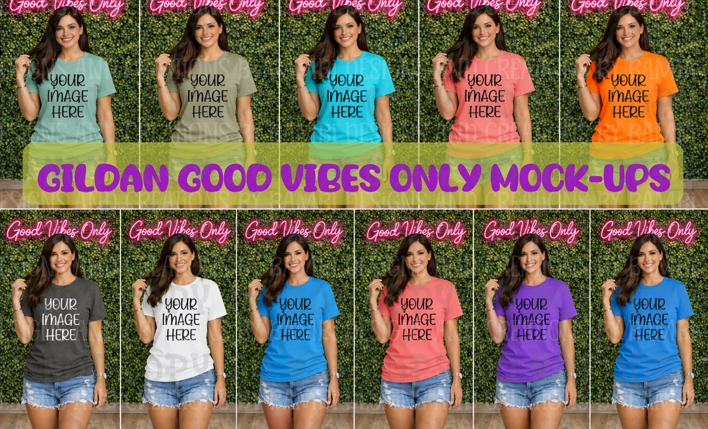 Good Vibes Only Gildan Apparel Mock Ups