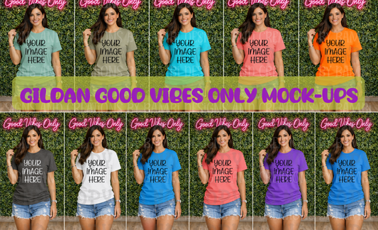 Good Vibes Only Gildan Apparel Mock Ups