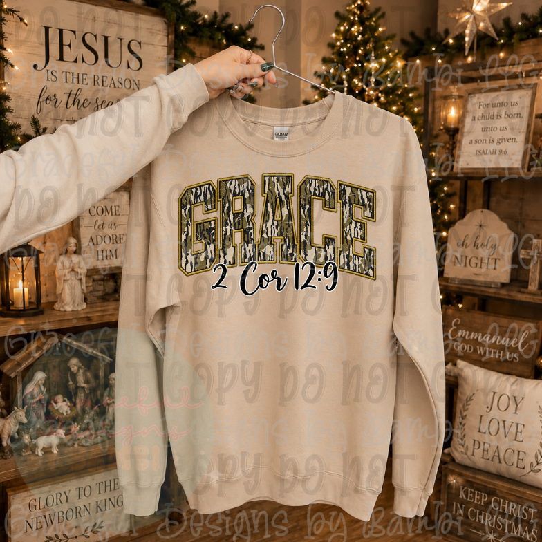 Faux Embroidery Camo Faith Words Collection