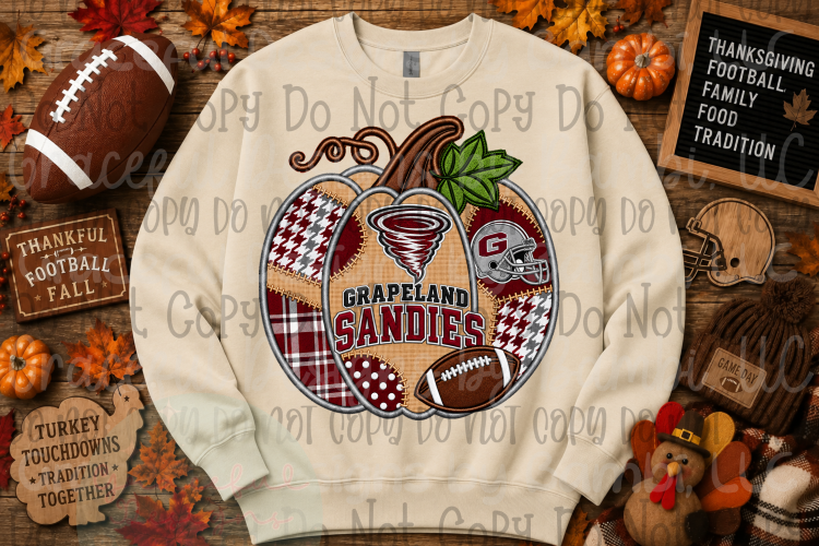 Faux Embroidery Local School Pumpkin Collection