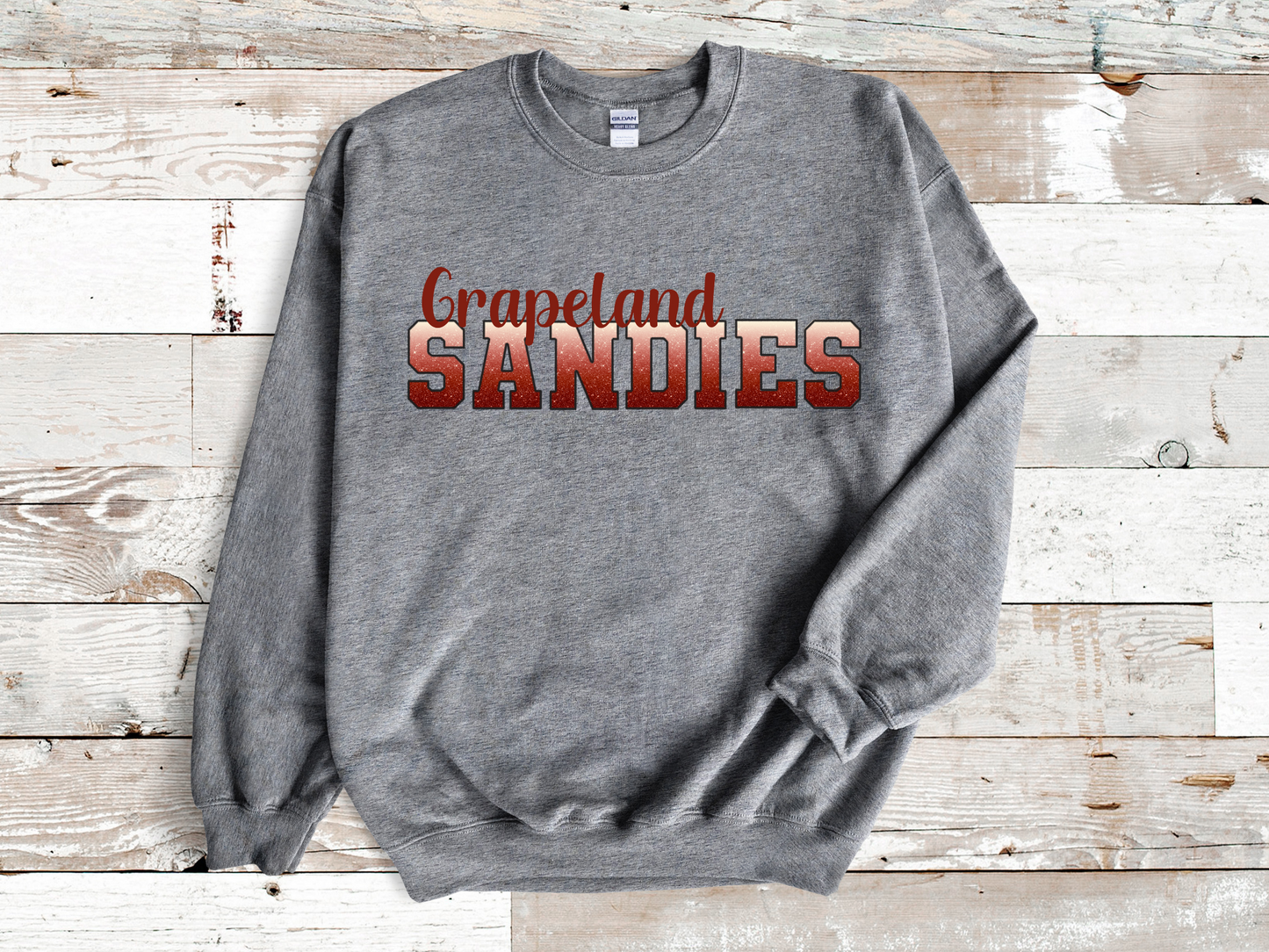 Grapeland Sandies in White/Maroon Ombre with Maroon Outline and Grapeland