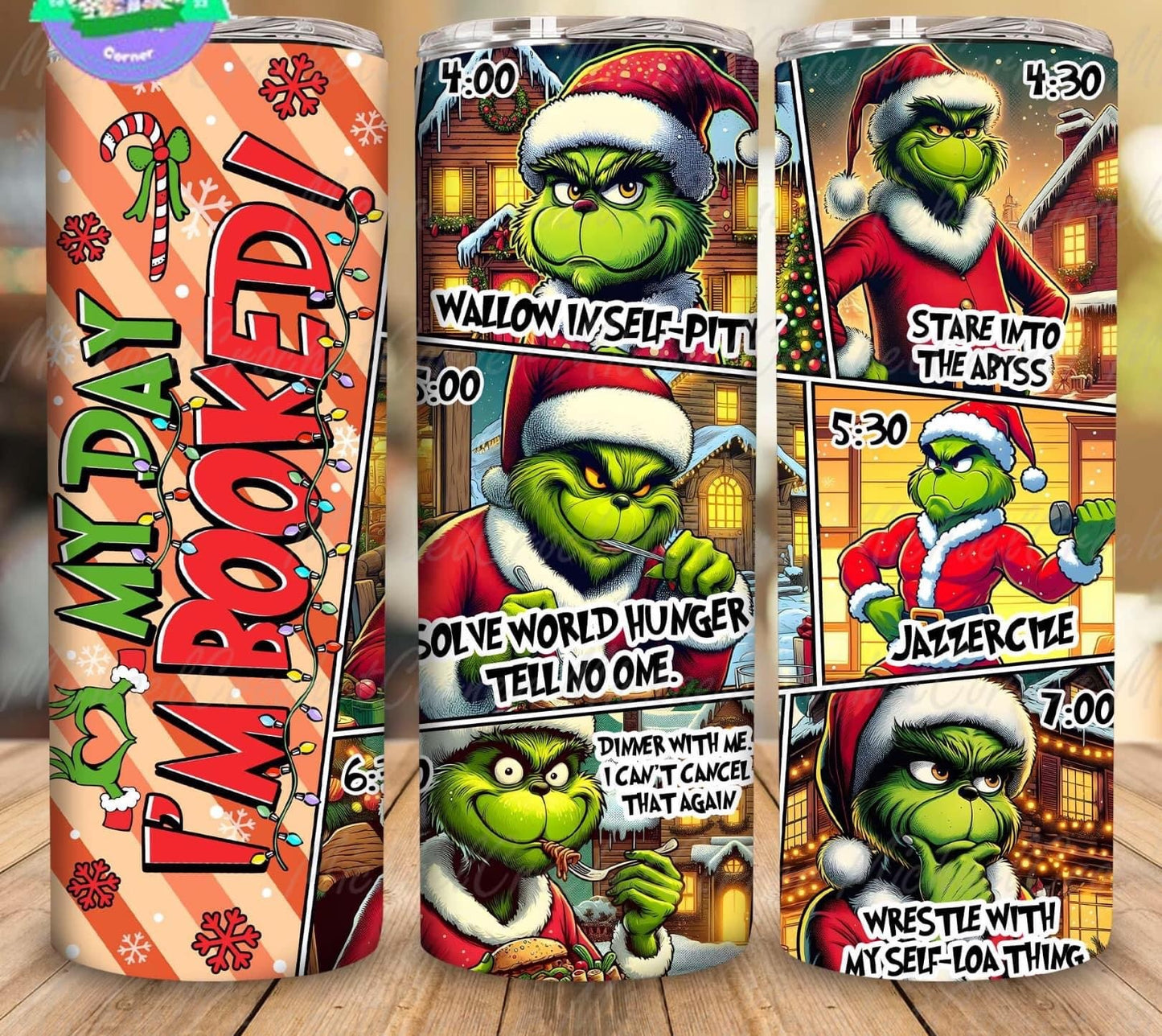Green Guy I'm Booked 20 oz Skinny Sublimation Tumbler