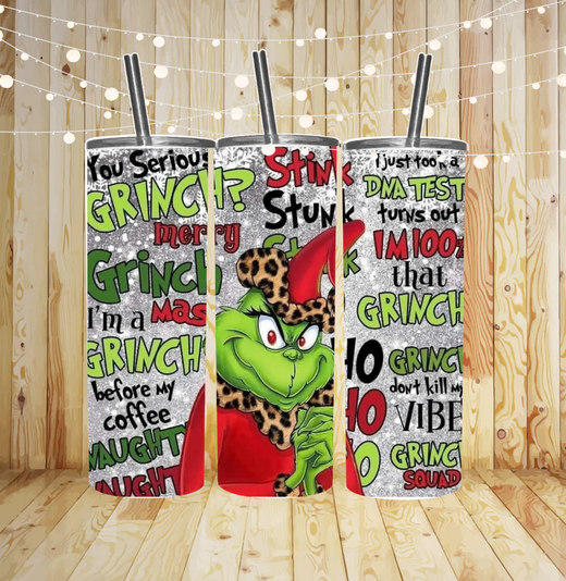 Green Man Stink Stank Stunk 20 oz Skinny Sublimation Tumbler