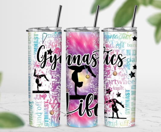 Gymnastics Life 20 oz Skinny Sublimation Tumbler