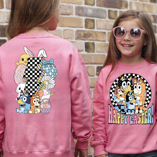 Happy Easter Bluey and Friends (Front/Back)