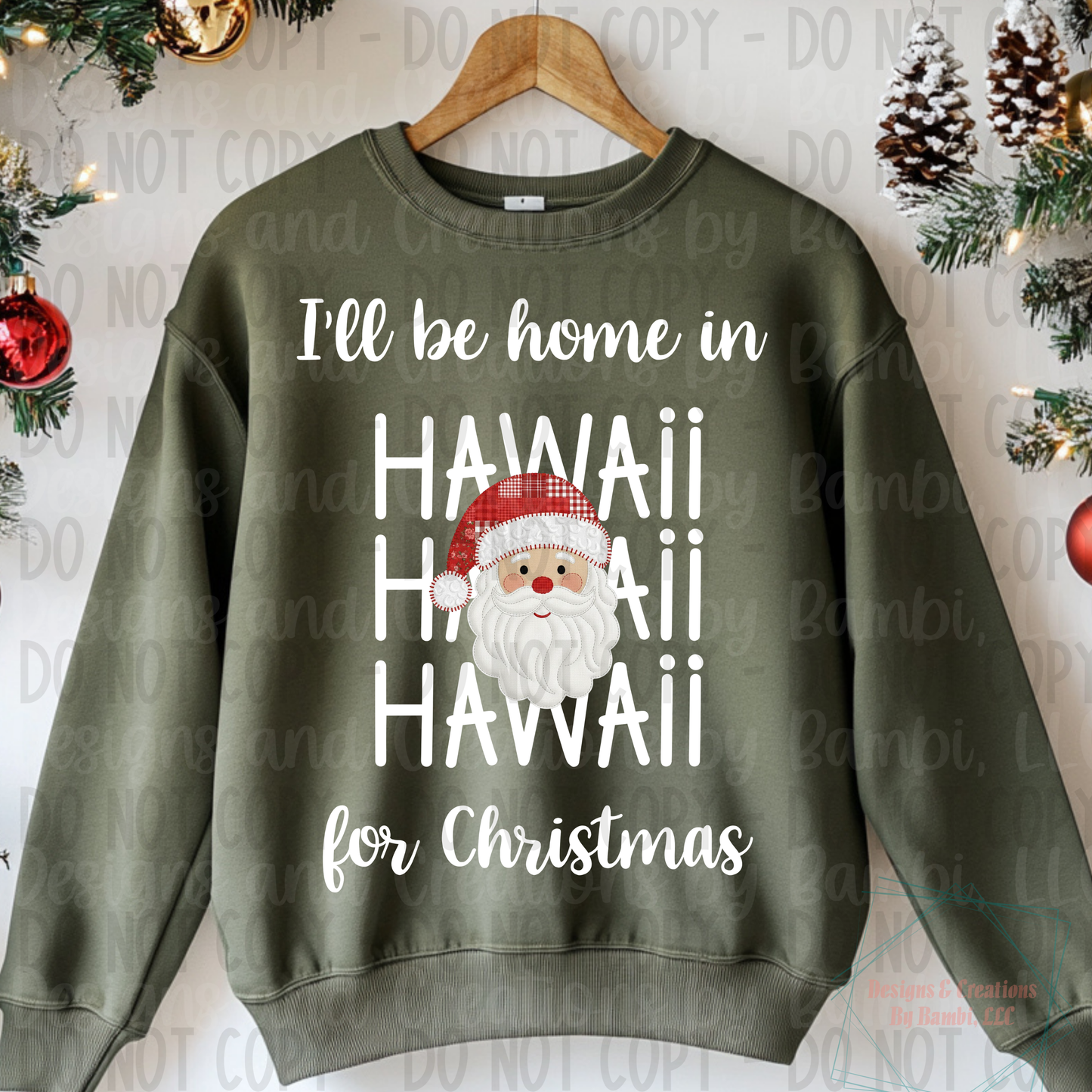 I'll Be Home in States Santa Face with White Font Digital Bundle