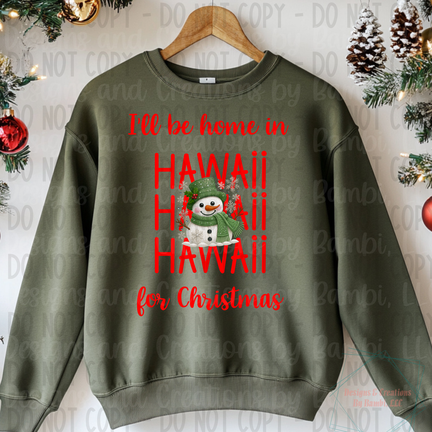 I'll Be Home In States Sage Snowman with Red Font Digital Bundle
