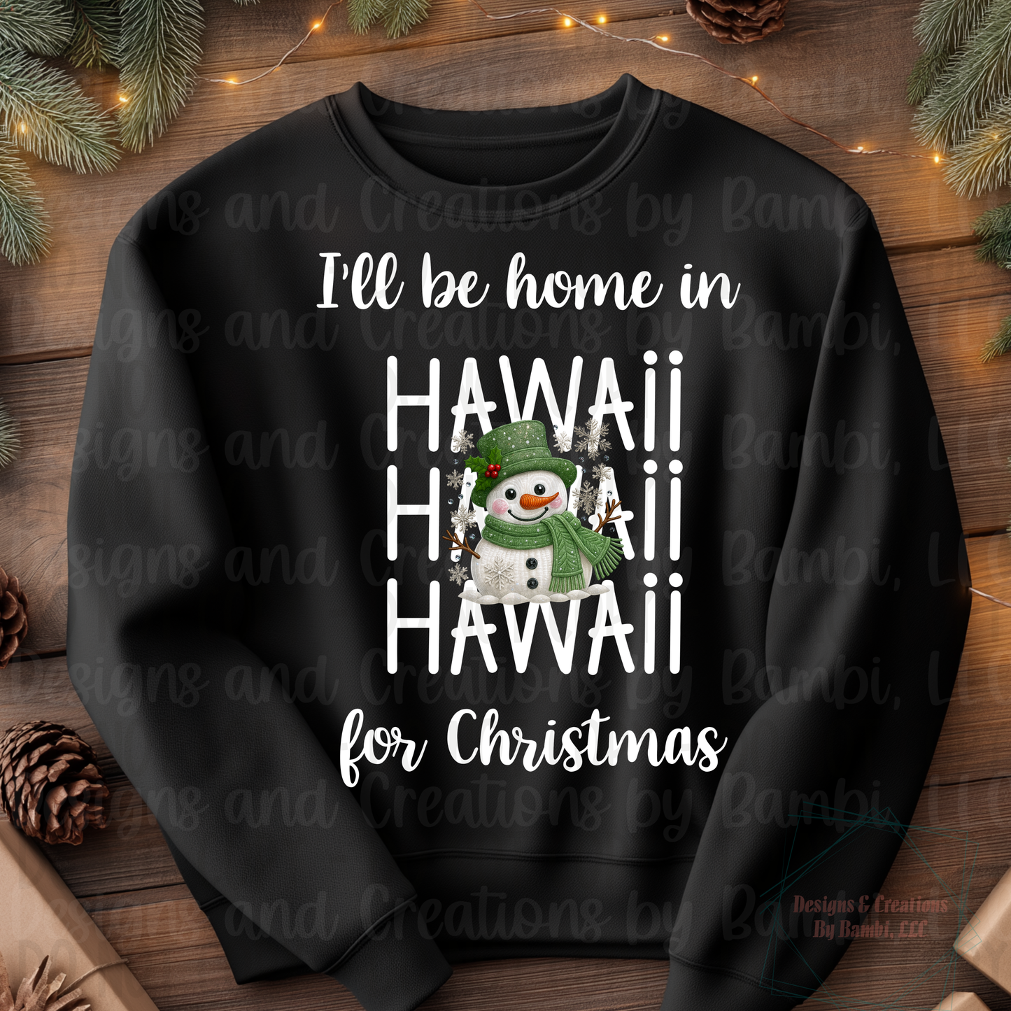 I'll Be Home In States Sage Snowman with White Font Digital Bundle