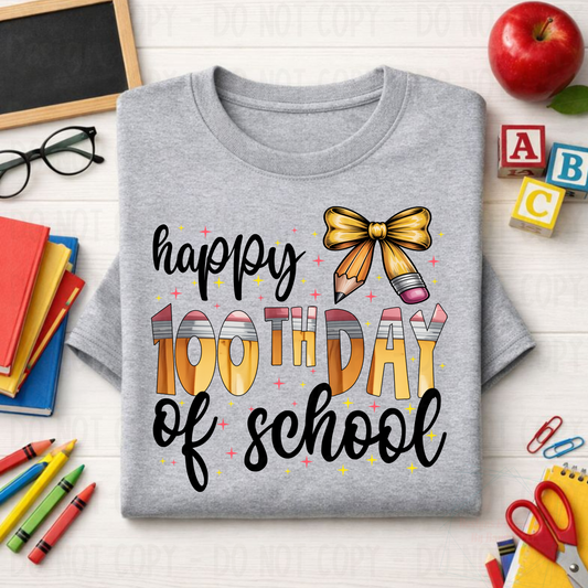Happy 100th Day of School with Pencil Patterns