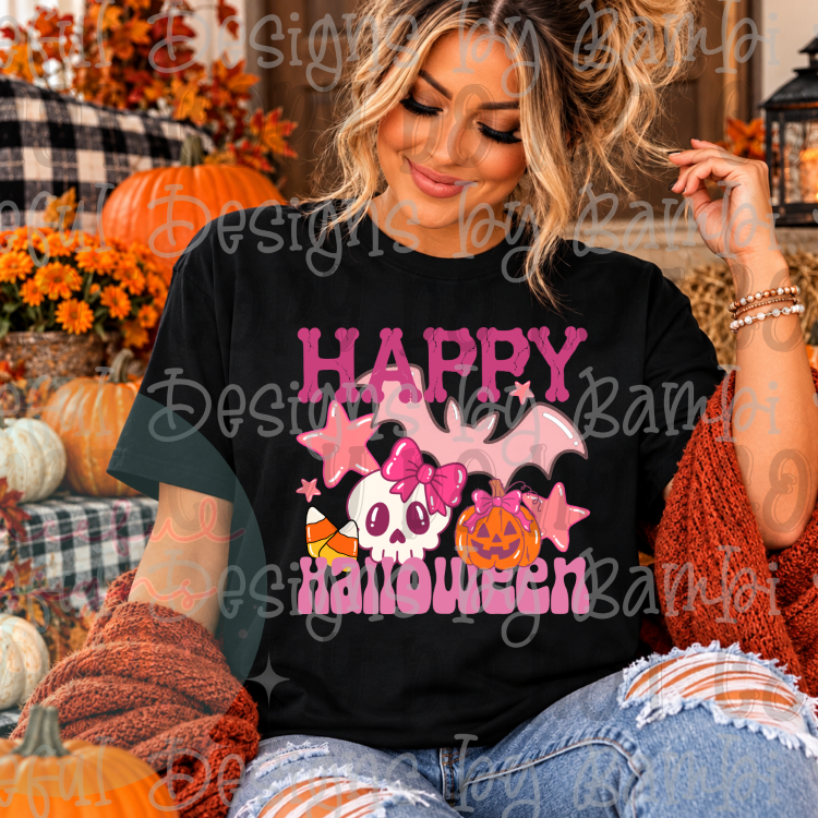 Happy Halloween in Pink Retro