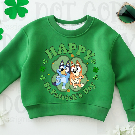 Happy St. Patrick's Day Blue Dog
