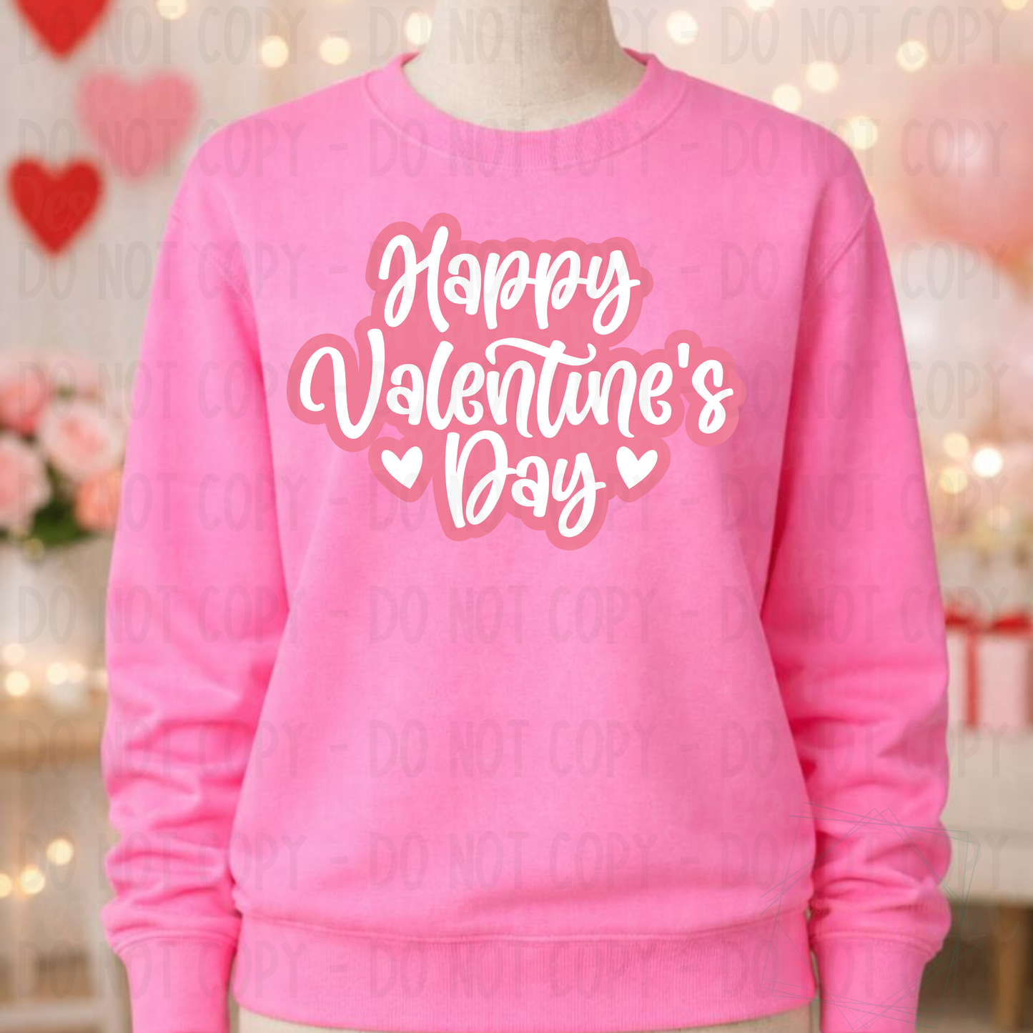 Happy Valentine's Day Pink/White Font
