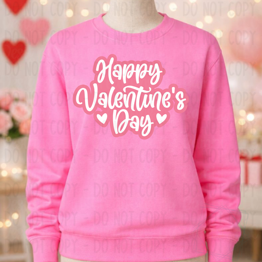 Happy Valentine's Day Pink/White Font