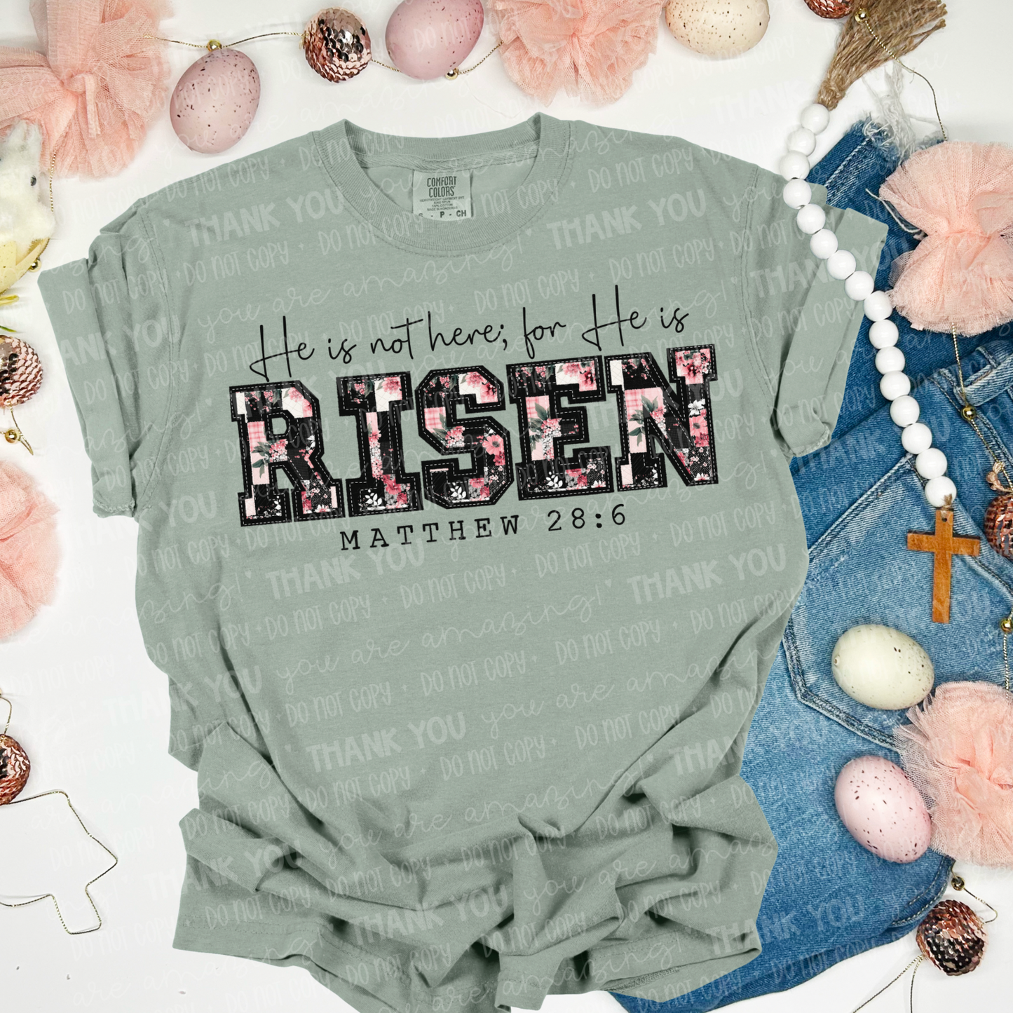 He Is Risen Quilted Floral
