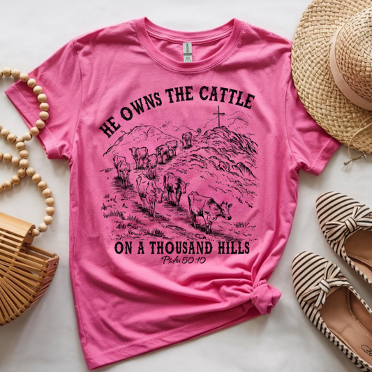 He Owns The Cattle Black Font