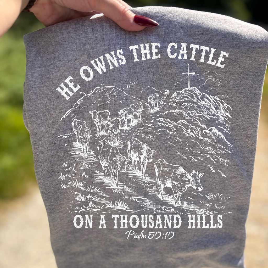 He Owns The Cattle White Font