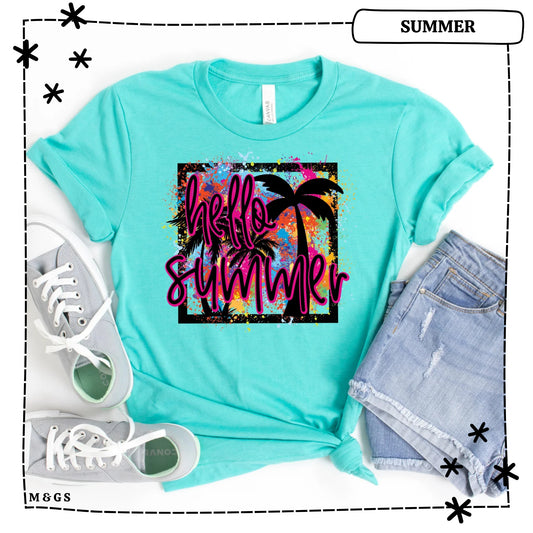 Hello Summer with Palm Tree