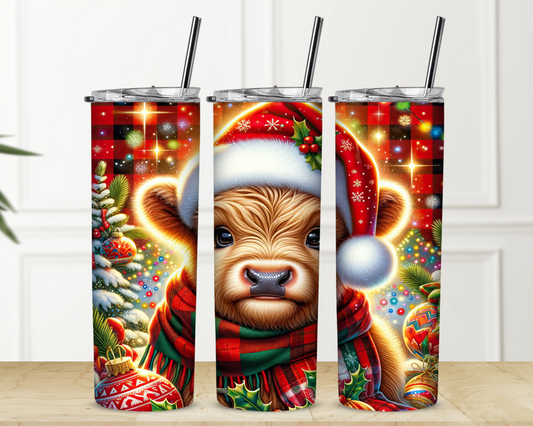 Highland Christmas Spirit 20 oz Skinny Sublimation Tumbler