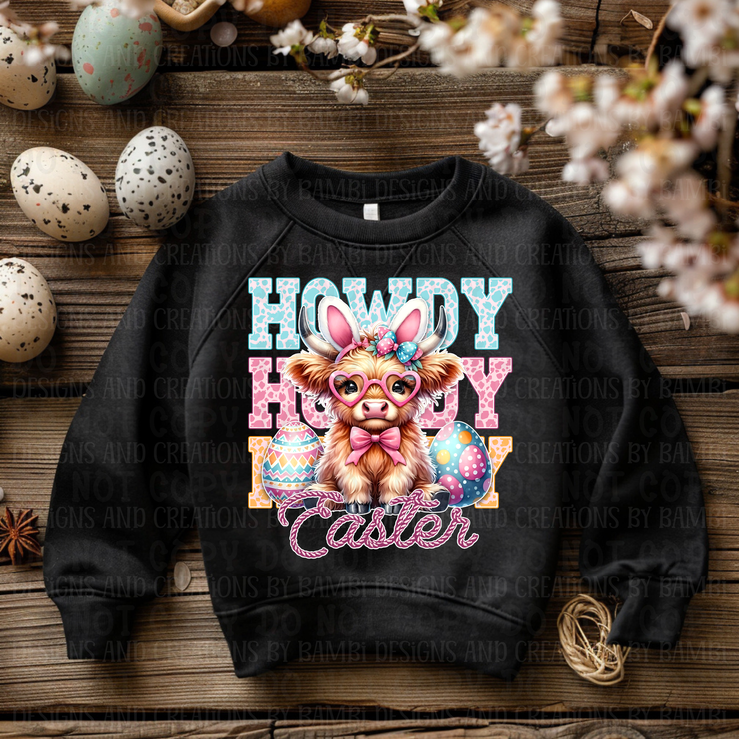 Howdy Easter with Highland Cow