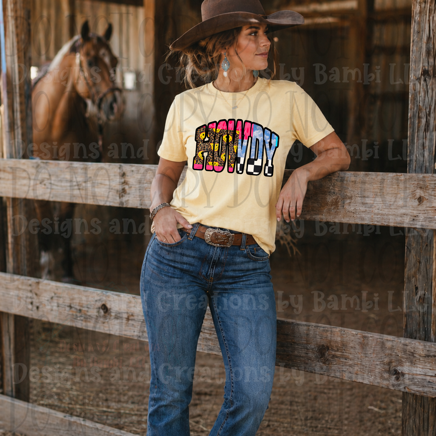 Howdy in Multi Patterns Western