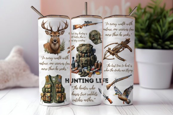 Hunting Life 20 oz Skinny Sublimation Tumbler