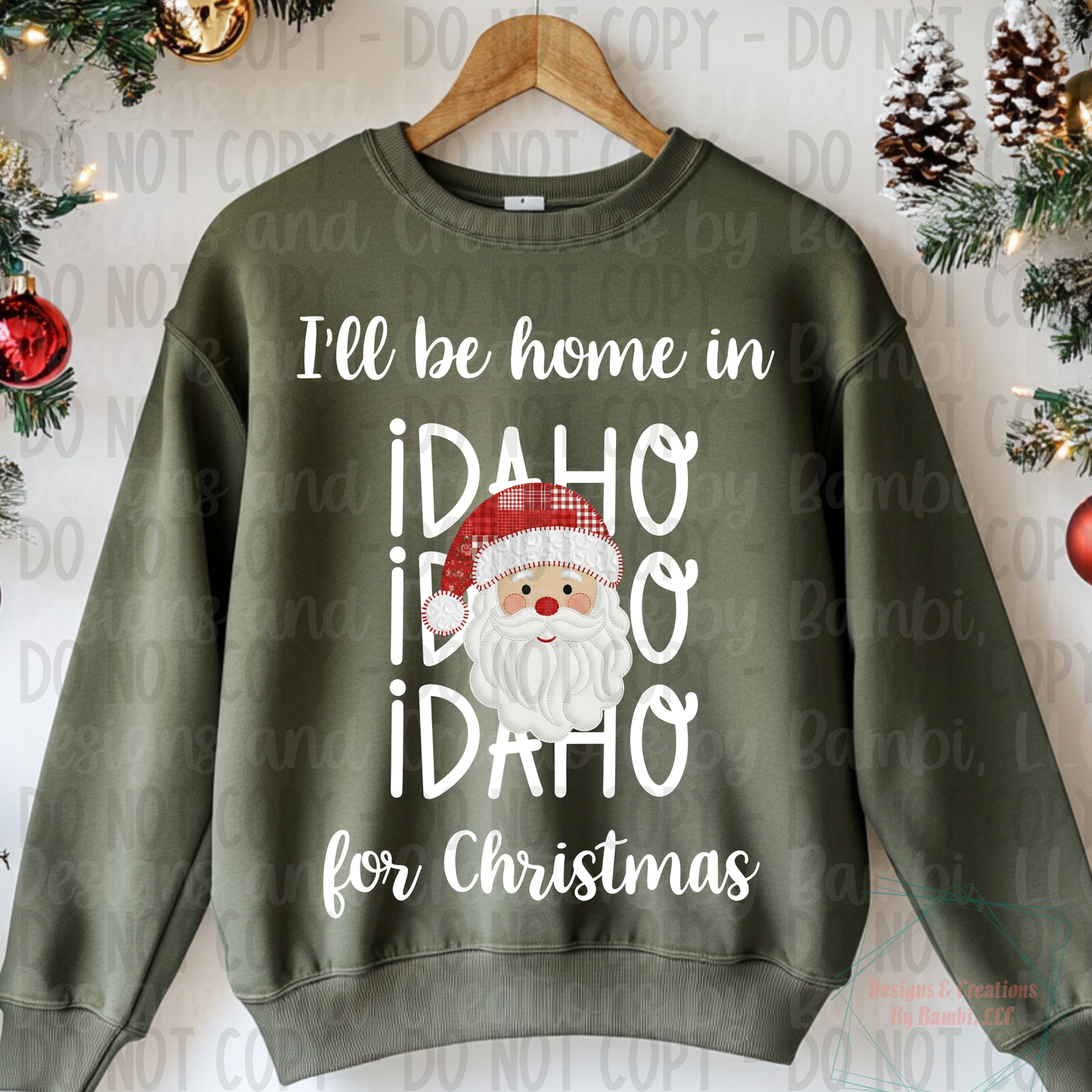 I'll Be Home in States Santa Face with White Font Digital Bundle
