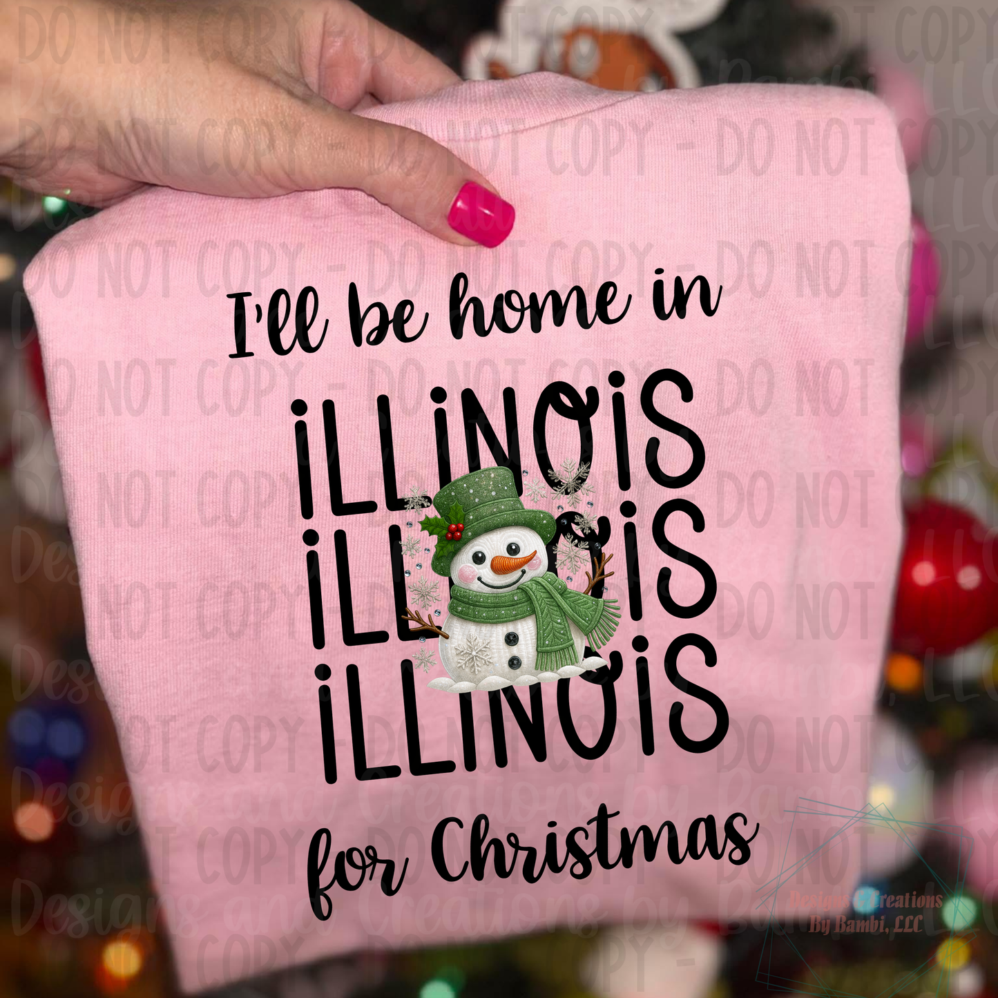 I'll Be Home in States Sage Snowman Black Font Digital Bundle