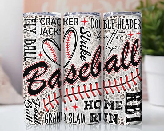 Baseball-Home Runs-Fly Ball 20 oz Skinny Sublimation Tumbler
