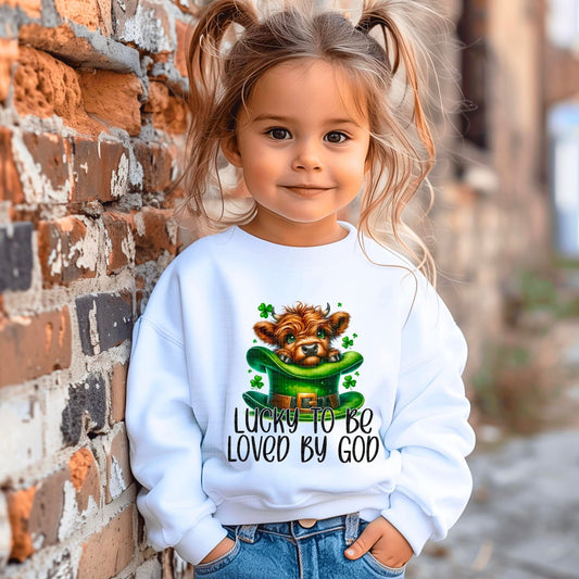 Lucky To Be Loved By God with Highland Cow